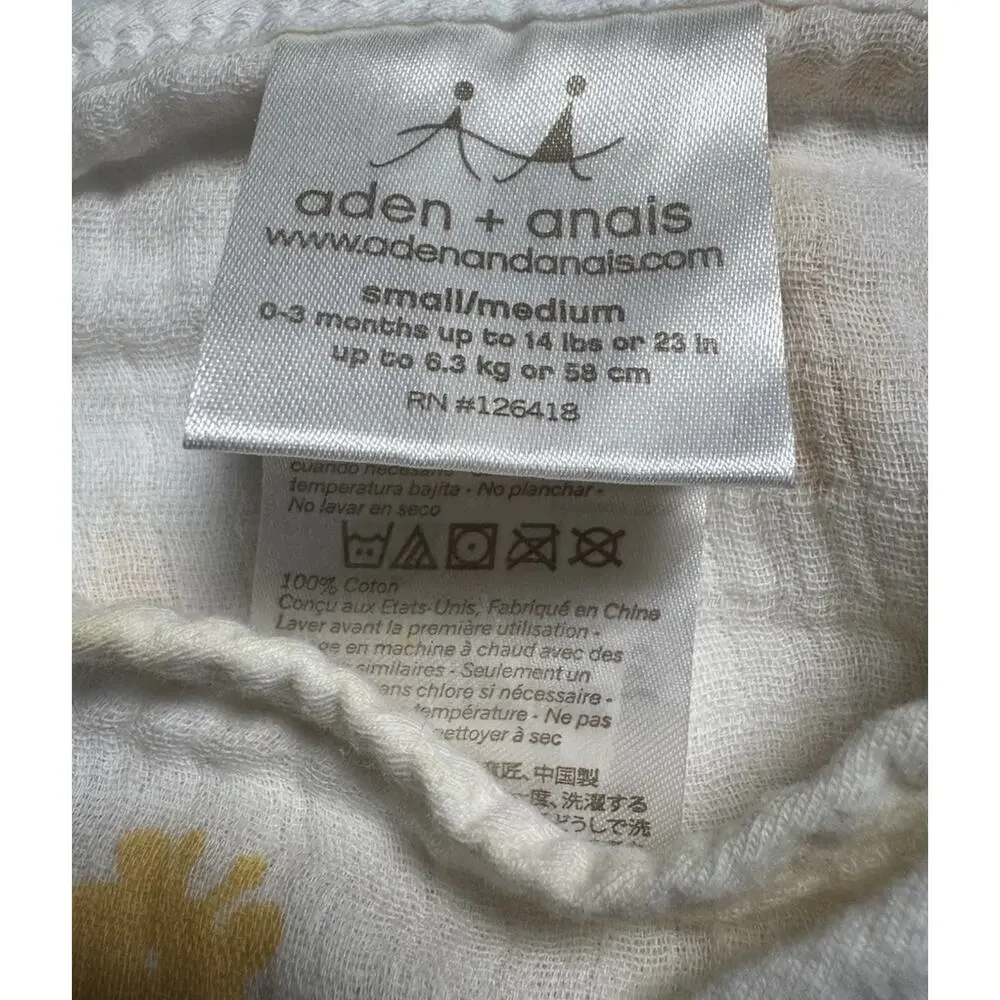 Aden + Anais Easy Swaddle Wrap 0-3M Muslin Animal Print